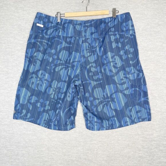COLUMBIA Mens Size 40 Blue Board Shorts Floral‎ Hawaiian Swim Trunks Omni Shade - Picture 2 of 8